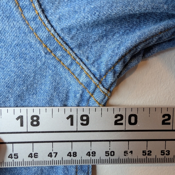 Vintage Womens XL (Medium) Blue Denim Button Down Top WayCool - Picture 6 of 6